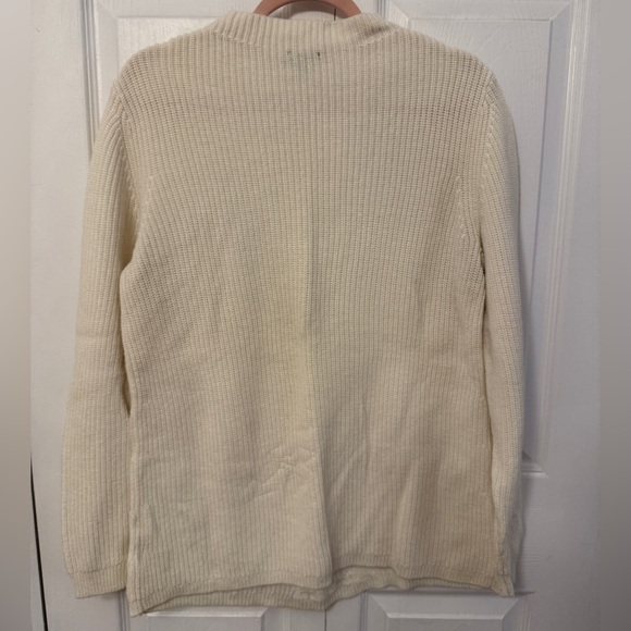 Talbots Cream Cable Knit Mocknexk Sweater L - Picture 4 of 9